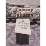 Tommy Bahama Vintage  Gray Floral Sleeveless Mini Dress 100% Silk Size 6 Tropical Photo 2