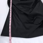 Betsy and Adam Black Satin Cocktail Dress Photo 7