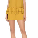 Ro & De  Yellow Gold Spaghetti Strap Ruffled Tiered Sheer Camisole Medium‎ Photo 0