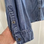 Eileen Fisher Womens Small Blue Chambray Button Top Clean Girl Quiet Luxury Photo 3