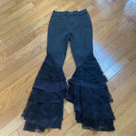 Free People We The Free Mystique Lace Flare Jeans Black Retro Whimsical Sz 28 Photo 13