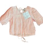 Wrangler Puff Sleeve Shirt Rose Size Small NWT Photo 2