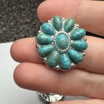 Avon Silver Tone & Blue Turquoise Color Pierced Earrings Photo 7