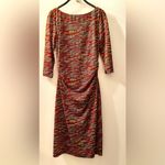 David Meister Geometric Red Orange Sheath Dress Photo 2