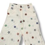 ZARA  Embroidered‎ Linen Blend Wide Leg Pants Size Medium Photo 5