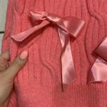 Storia  PINK BOW CABLE KNIT SWEATER LARGE Photo 2