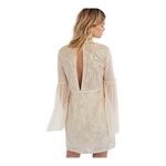 Free People Dress 8 Cleo Long Sleeve Minidress In Neutral New Photo 2