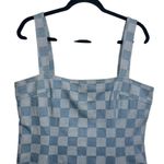 Amanda Uprichard NEW NWT  Rossi Romper Dress In Checkerboard Denim Blue Photo 4