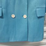 ZARA Womens Retro Blazer Jacket Size XS Blue Office Career Corpcore Minimalist Photo 3