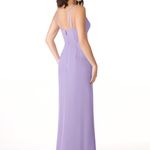 Azazie  Leo Bridesmaid Dress Size 8 NWT #18 Lilac Mermaid V-Neck Pleated Chiffon Photo 1