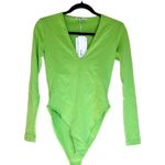ZARA NWT  V NECK LONG SLEEVE BLOGGERS FAV BODYSUIT GREEN MEDIUM Photo 10