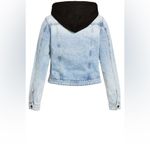 City Chic Hooded Mixed Media Denim Jacket Photo 4