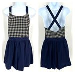 Jantzen Vintage 80s ‎ Women's Criss-Cross Back Swimshorts One Piece Blue Size 10 Photo 1