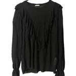 ZARA  Black Layered Ruffled Detail Dressy Long Sleeve Blouse Women Sz S Photo 0