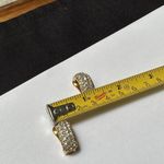 Roman Signed Rhinestone Gold Tone Clip On Earrings Photo 5