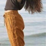 Athleta  Cabo 100% Linen Jogger in Toasted Ochre - Size 4 💚🎀 Photo 0