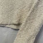 Free People Size Large Beige Ivory Oversized Boucle Sweater V Neck Long Sleeve Photo 2