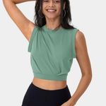 Halara Crew Neck Sleeveless Cropped Yoga Tank Top Photo 0
