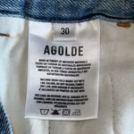 AGOLDE Becker Raw Hem Denim Mini Skirt Blue Size 30 NWT Photo 10