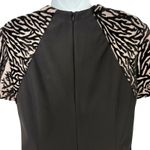 Yigal Azrouel Coral Reef Burnout Black Tan Short Sleeve Sheath Dress size 10 Photo 10