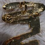 Vtg Brooch‎ Or Pendant Stylized Swirl Signed PARK LANE Gold Tone Pave Photo 3