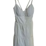 Hollister White Linen Blend Mini Dress Tiered Casual Size M Photo 0