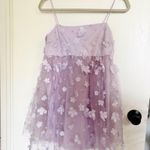 Altar'd State Aurora Purple 3D Floral Babydoll Mini Dress Embellished Lavender Photo 4