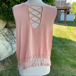E & M Tank Top With Fringe Orange Size L Photo 4