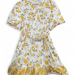 Joie  Tiered Puff Sleeve Floral Yellow and White Dress with Belt 8 Photo 0