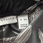 Susan Graver  Floral Print Crop Wide Leg Pants Womens XLP Black White Pink Stripe Photo 7