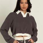 Gold Hinge CHARCOAL PULLOVER TOP Gray Size XS Photo 0