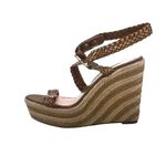 Brian Atwood  Shoes Leather Braided Espadrille Wedges Size Women's 6.5 (37) Photo 3