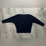 Anthropologie by Womens Blue Textured Knit V-Neck Sweater Drop Shoulder Size S Photo 5