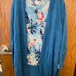 J.Jill Floral Linen Top and Oceanside Blue Linen Cardigan NWT Size Large Photo 13