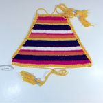 Striped Crochet Halter Crop Top‎ Size M NWT Yellow Size M Photo 6
