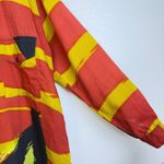 Betty Jackson England Shirt Womens 10 Long Sleeve Button Up Abstract Artsy Wool Red Photo 3