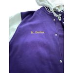 SA Hoodie Varsity Letterman Jacket XL Fleece Snap‎ Bomber Purple Unisex #UV9 Photo 6
