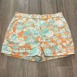 Tibi  Shorely Orange Floral Chino Shorts Sz 10 Photo 0