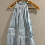 BCBG Maxazria NWT Size 12 Ice Blue Sleeveless Halter Pleated Maxi Dress Evening Photo 6