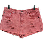 Levi's Jesse Jeans Denim Shorts Women 29 Pink Mineral Wash Distressed Cut Off Cowgirl Photo 0