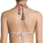Aurum Halter Neck Geometric Triangle Bikini Top Tassel Tie Padded Size 6 New Pink Photo 14