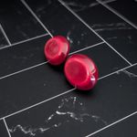 Vintage Stud Earrings Shades of Red Oval Photo 1