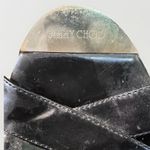 Jimmy Choo Jimmy‎ Choo Black Patent Leather Platform Sandal Cork Wedge Gold Toe Size 38.5/8 Photo 5