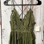 Free People NWT One Adella Crochet Crossover Cami Tank - Army Green / Size Small Photo 0