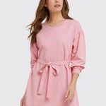 Draper James  Bobbie Sweatshirt Dress in Pink Embroidered Villa Sz M Photo 0