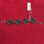 NWT pamelalynn & company black and silver color diamond shape link bracelet Photo 2