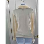 Ny Collection Off White Zipper Faux Fur Collar/Sleeve Jacket Size Smalll Photo 2