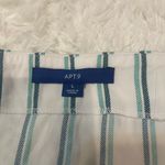 Apt. 9  white blue striped square neck long sleeve blouse top shirt Large Photo 7