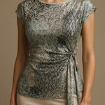 Vintage S. L Fashion Women's Top in Silver, Blue, and Black Shimmer Size Small P Silver Photo 0