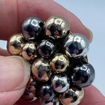 Vintage Vogue mixed metals beaded clip earrings. Silver Photo 1